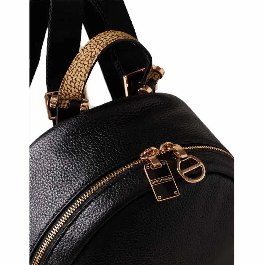 Borbonese zaino donna Bolt medium pelle nero